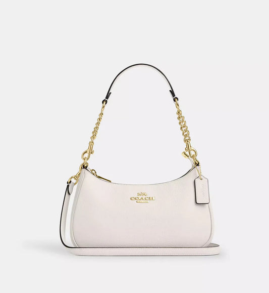 Coach Teri Shoulder Bag 'Pebbled Leather Gold Chalk'