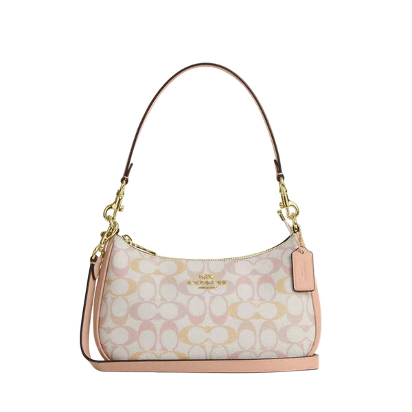Coach Teri Shoulder Bag In Signature Canvas 'Signature Canvas Gold Chalk Pink'