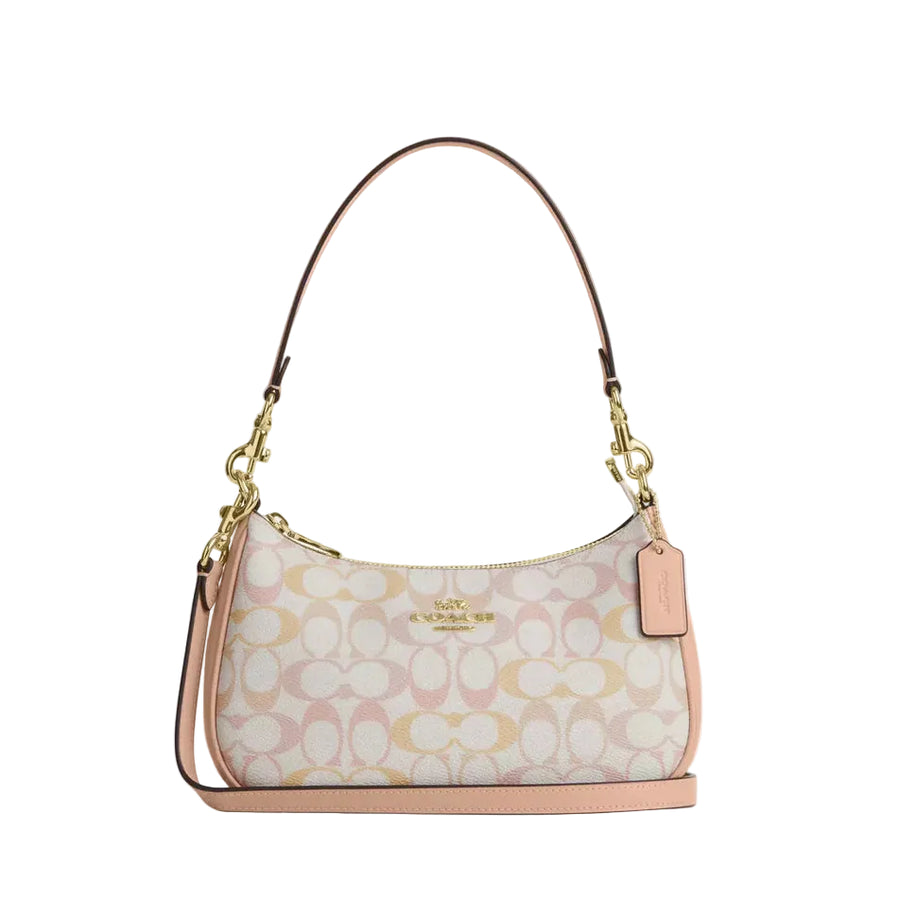 Coach Teri Shoulder Bag In Signature Canvas 'Signature Canvas Gold Chalk Pink'