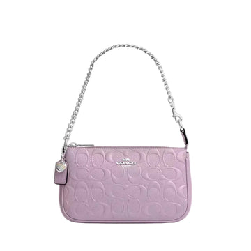 Coach Nolita 19 In Signature Leather With Heart Charm 'Patent Leather Silver Light Violet'