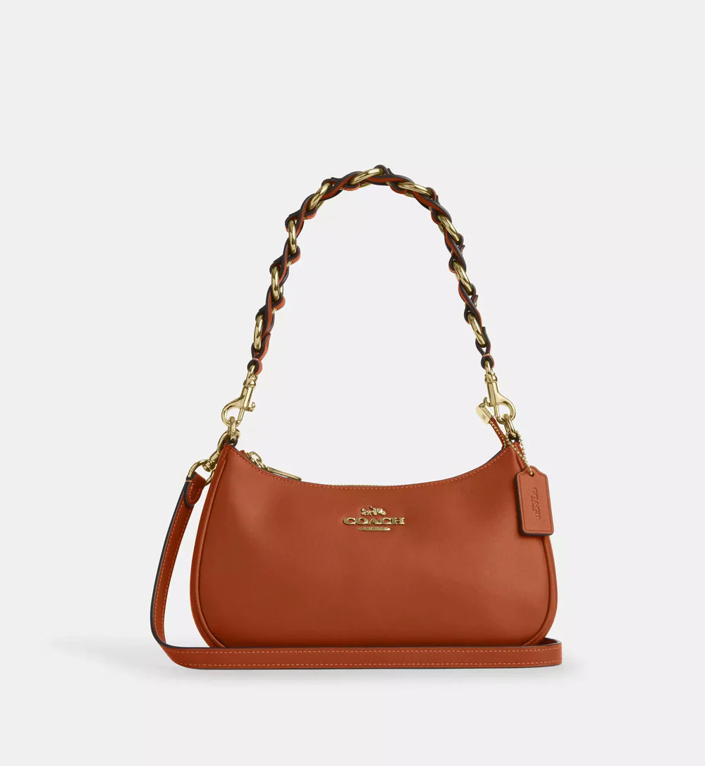 Coach Teri Shoulder Bag 'Smooth Leather In Amber Brown'