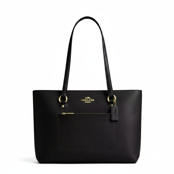 Coach Station Tote Bag 'Crossgrain Leather Gold Black'