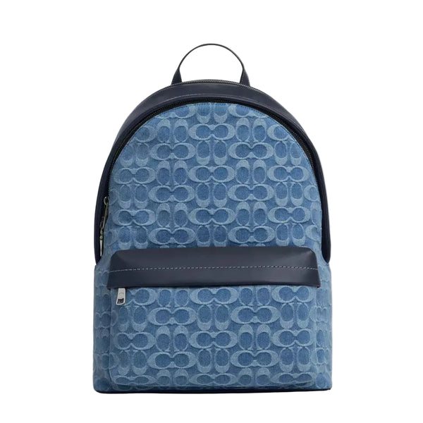 Coach Taylor Backpack In Signature Denim 'Denim Silver Denim'