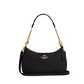 Coach Teri Shoulder Bag 'Pebbled Leather Gold Black'