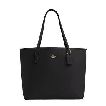 Coach City Tote Bag 'Pebbled Leather Gold Black'