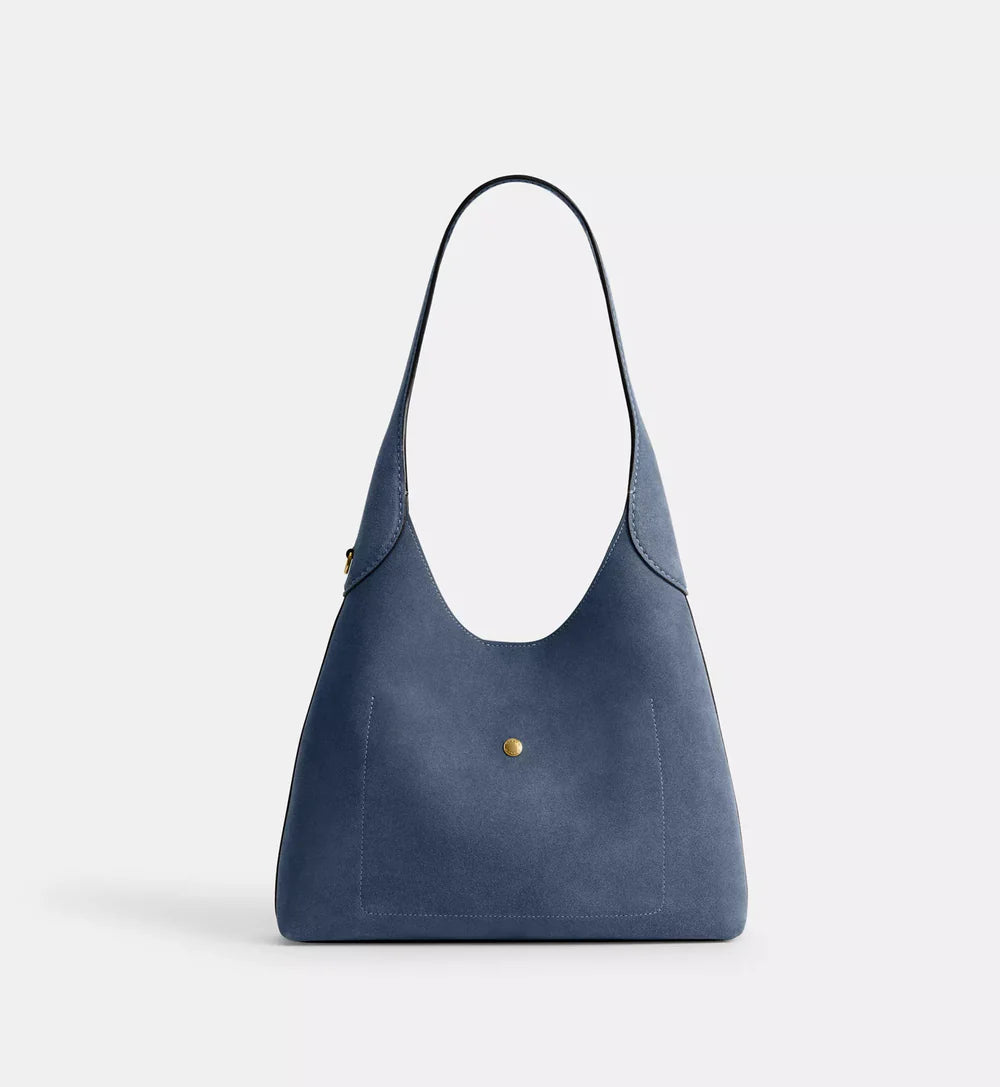 Coach Brooklyn Shoulder Bag 28 'Suede Brass Warm Light Denim'