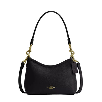 Coach Laurel Small Shoulder Bag 'Pebbled Leather Gold Black'