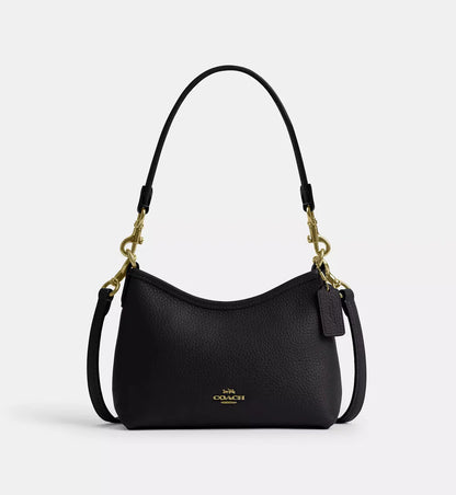 Coach Laurel Small Shoulder Bag 'Pebbled Leather Gold Black'