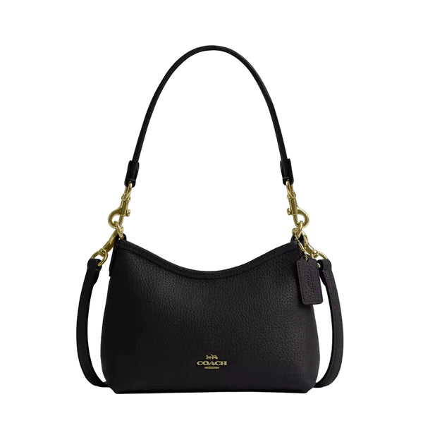 Coach Laurel Small Shoulder Bag 'Pebbled Leather Gold Black'