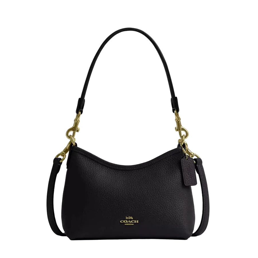 Coach Laurel Small Shoulder Bag 'Pebbled Leather Gold Black'