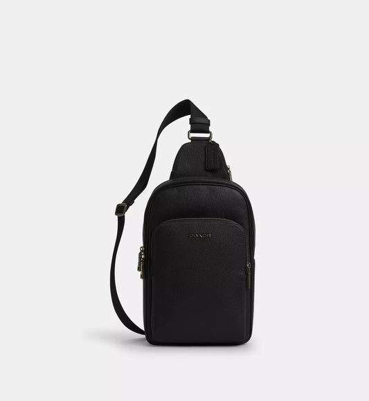Coach Ethan Pack 'Pebbled Leather Gunmetal Black'