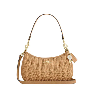 Coach Teri Shoulder Bag With Charm 'Straw In Toast'