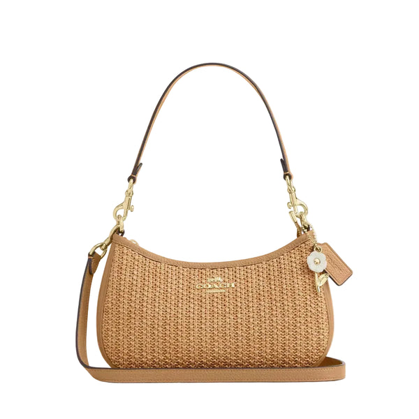 Coach Teri Shoulder Bag With Charm 'Straw In Toast'
