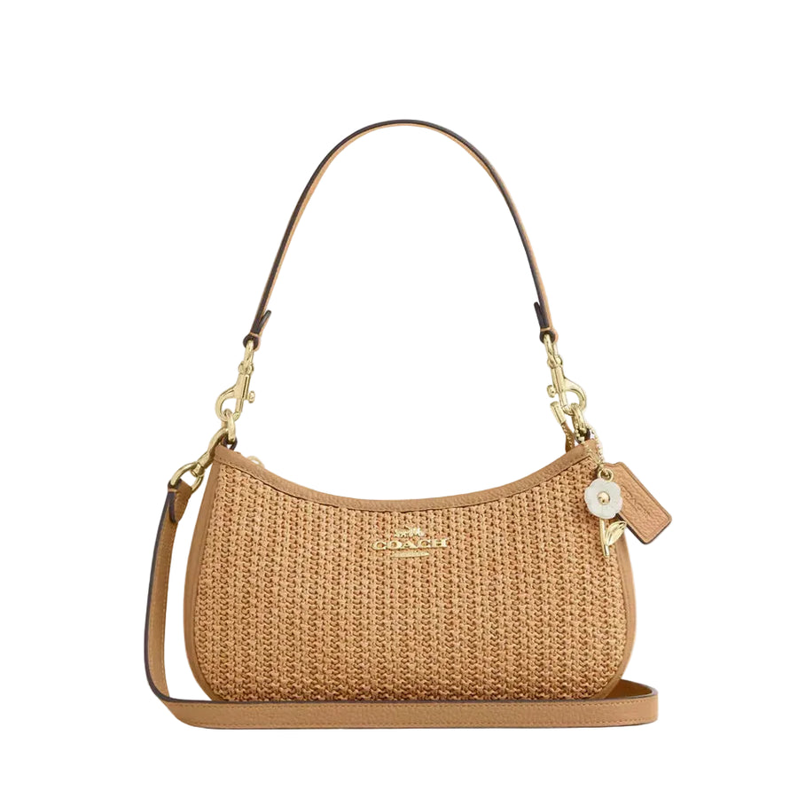 Coach Teri Shoulder Bag With Charm 'Straw Im Toast'