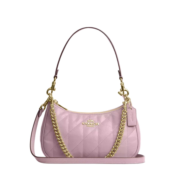 Coach Teri Shoulder Bag With Quilting 'Crinkle Leather Gold Carnation'