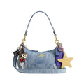 Coach Teri Shoulder Bag In Loved Denim With Charms 'Denim Gold Light Indigo'