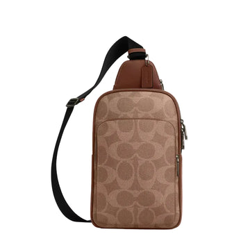 Coach Ethan Pack In Signature Canvas 'Signature Canvas Gunmetal Tan Vintage Brown'