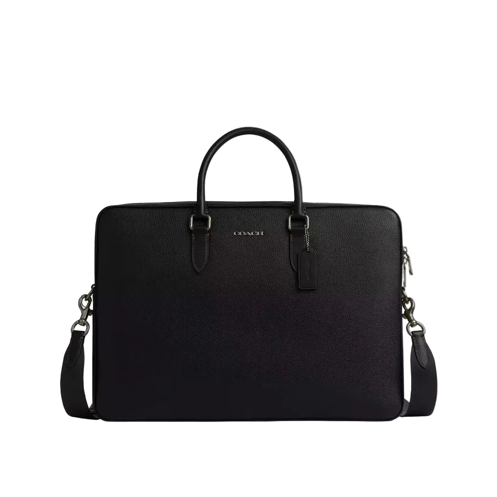 Coach Ethan Large Brief 'Pebbled Leather Gunmetal Black'