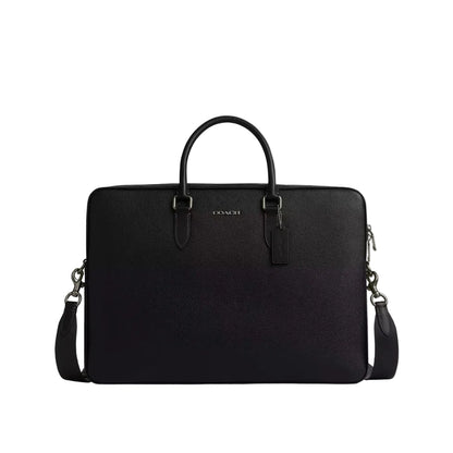 Coach Ethan Large Brief 'Pebbled Leather Gunmetal Black'