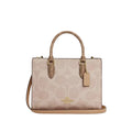 Coach Maggie Small Tote Bag In Blocked Signature Canvas 'Signature Canvas Gold Sand Tan'
