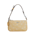 Coach Nolita 19 With Floral Print And Bow 'Pebbled Leather Silver Washed Yellow'