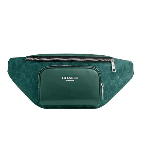 Coach Racer Small Belt Bag In Signature Canvas 'Signature Canvas Silver Sea Green'