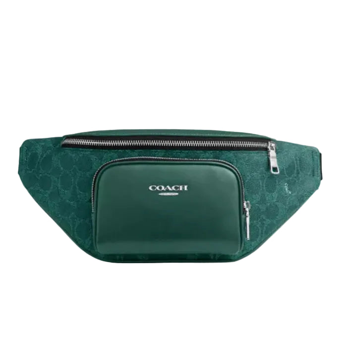Coach Racer Small Belt Bag In Signature Canvas 'Signature Canvas Silver Sea Green'
