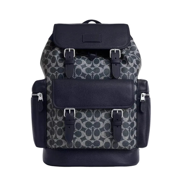 Coach Sprint Backpack In Colorblock Signature Canvas 'Signature Canvas Silver Denim Chalk'