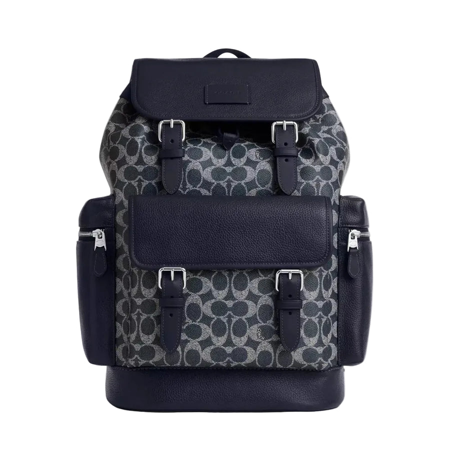 Coach Sprint Backpack In Colorblock Signature Canvas 'Signature Canvas Silver Denim Chalk'