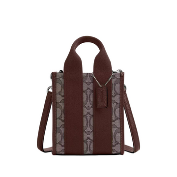 Coach Smith Mini Tote Bag In Signature Jacquard 'Signature Jacquard Silver Oak Maple'