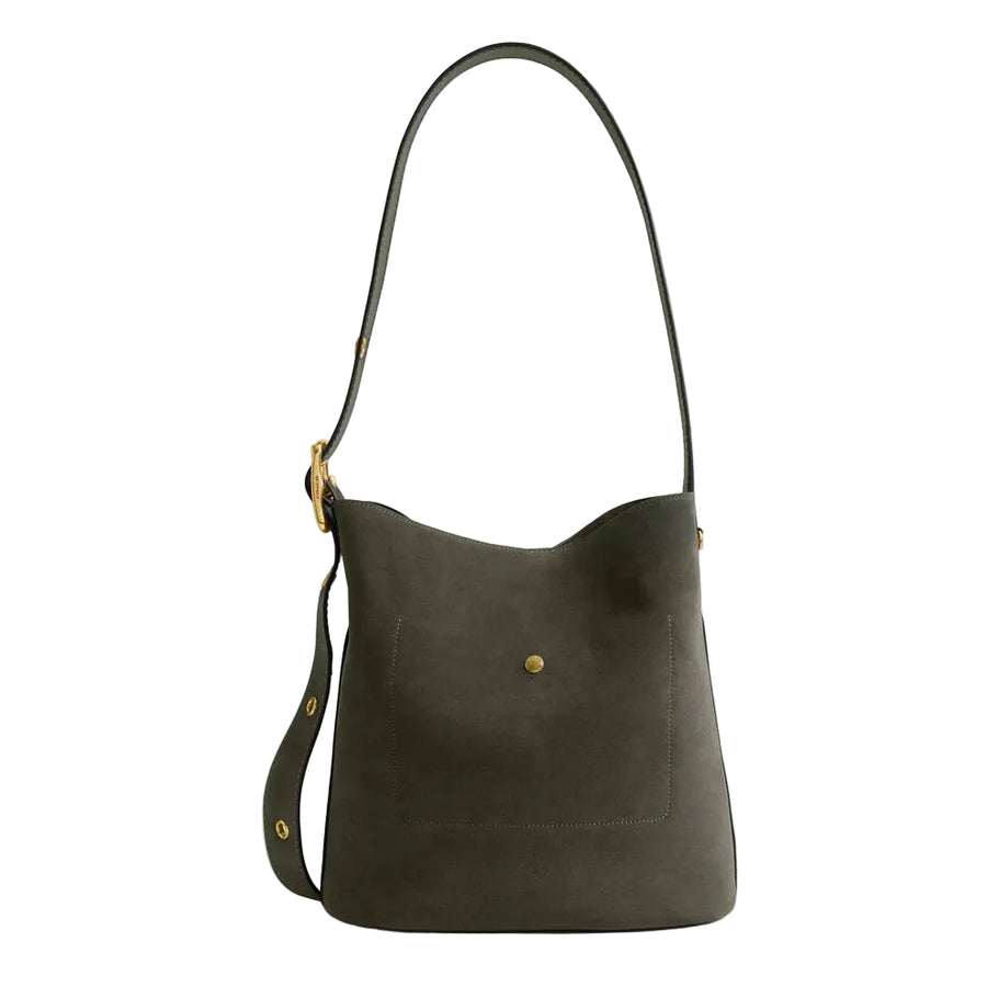 Coach Bleecker Bucket Bag 'Suede Brass Olive'