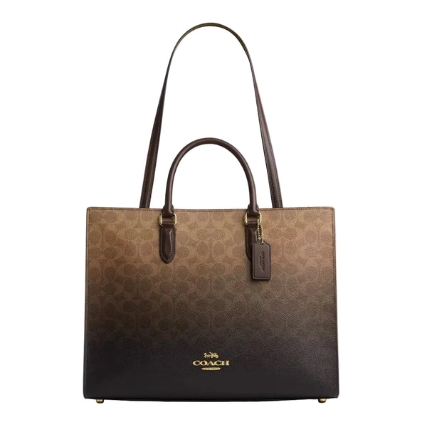 Coach Maggie Tote Bag In Ombre Signature Canvas 'Signature Canvas Gold Brown'