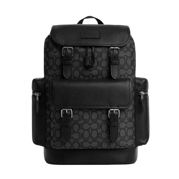Coach Sprint Backpack In Signature Jacquard 'Signature Jacquard Silver Charcoal Black'