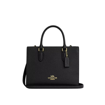 Coach Maggie Small Tote Bag 'Pebbled Leather Gold Black'