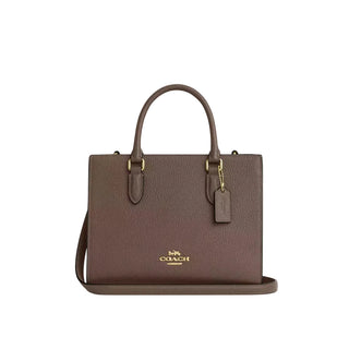 Coach Maggie Small Tote Bag 'Pebbled Leather Gold Dark Stone'