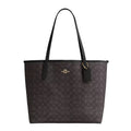 Coach City Tote Bag In Signature Canvas 'Signature Canvas Gold Walnut Black'