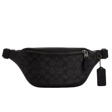 Coach Warren Mini Belt Bag In Signature Canvas 'Signature Canvas Gunmetal Charcoal Black'
