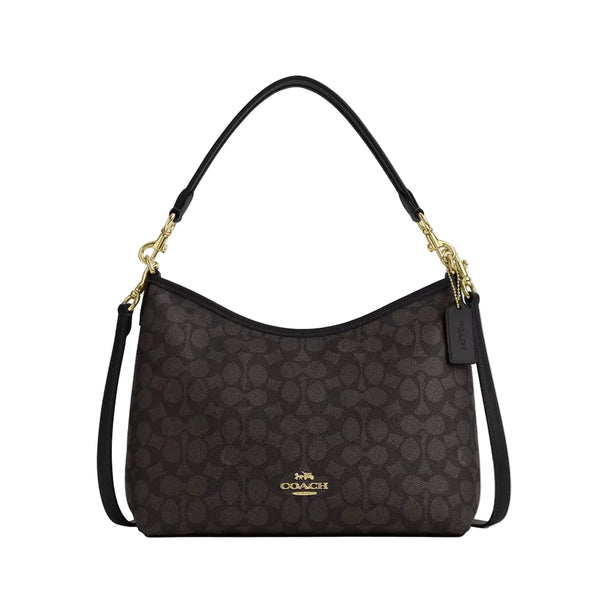 Coach Laurel Shoulder Bag In Signature Canvas 'Signature Canvas Gold Walnut Black'