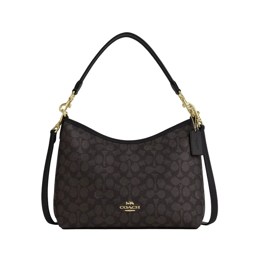 Coach Laurel Shoulder Bag In Signature Canvas 'Signature Canvas Gold Walnut Black'