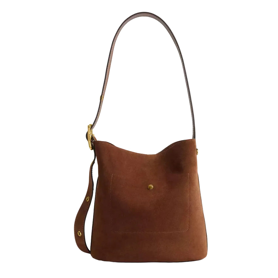 Coach Bleecker Bucket Bag 'Suede Brass Warm Brown'