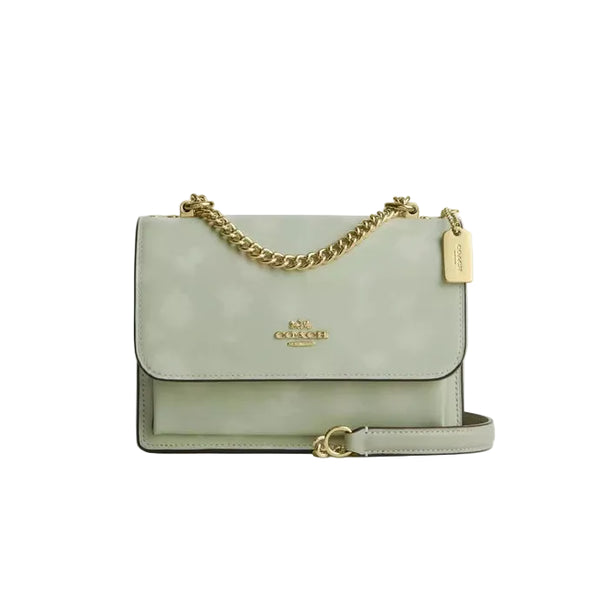 Coach Mini Klare Crossbody Bag With Floral Print 'Pebbled Leather Gold Pale Green'