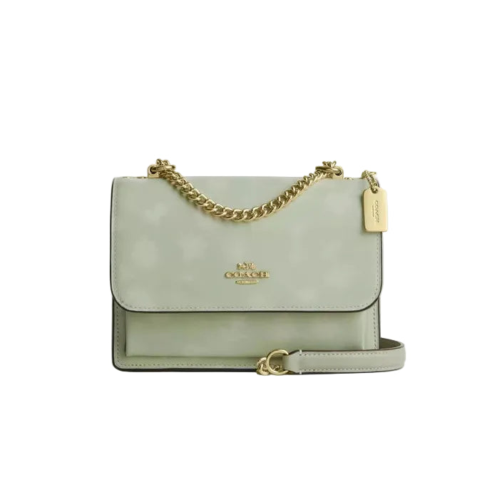 Coach Mini Klare Crossbody Bag With Floral Print 'Pebbled Leather Gold Pale Green'