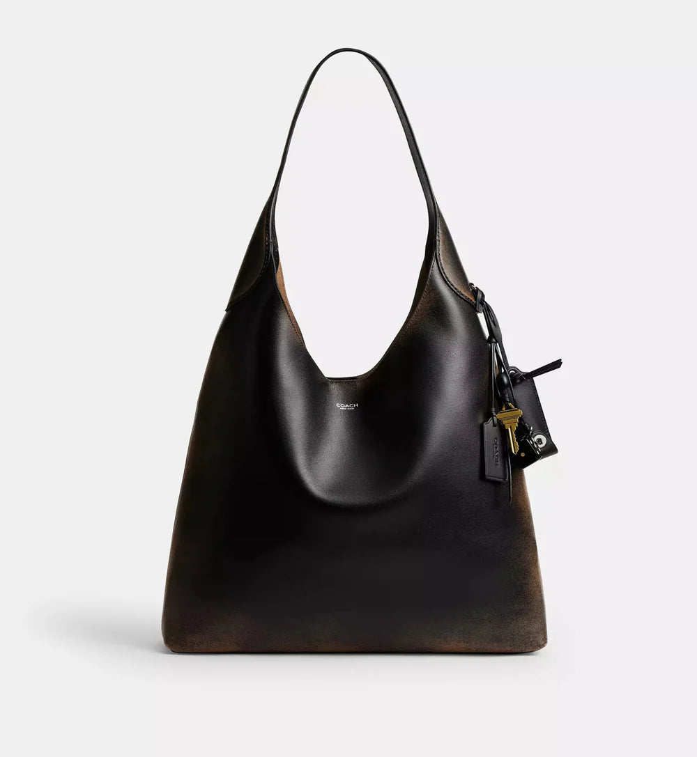 Coach Brooklyn Shoulder Bag 39 In Loved Leather 'Loved Leather Silver Black Brown'