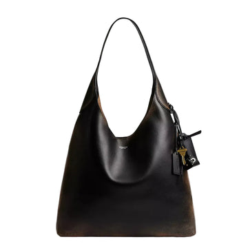 Coach Brooklyn Shoulder Bag 39 In Loved Leather 'Loved Leather Silver Black Brown'