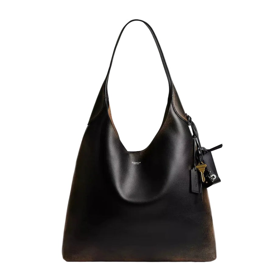 Coach Brooklyn Shoulder Bag 39 In Loved Leather 'Loved Leather Silver Black Brown'