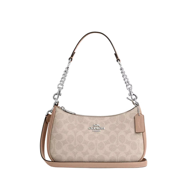 Coach Teri Shoulder Bag In Signature Canvas 'Signature Canvas Silver Sand Taupe'