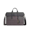 Coach Sullivan Portfolio Brief In Signature Canvas 'Signature Canvas Gunmetal Grey Charcoal'