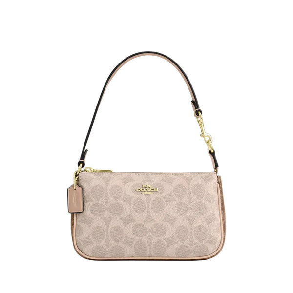 Coach Nolita 19 In Blocked Signature Canvas 'Signature Canvas Gold Sand Tan'