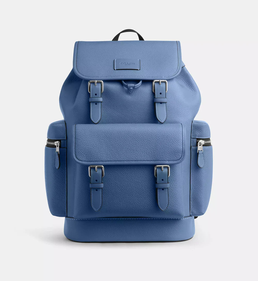 Coach Sprint Backpack 'Pebbled Leather Silver Light Denim'