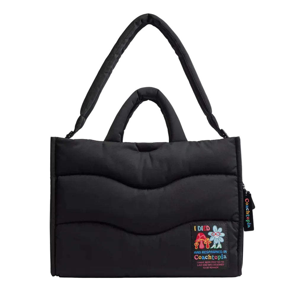 Coach Coachtopia Loop Tote With Wavy Quilting 'Recycled Polyester Black 2'